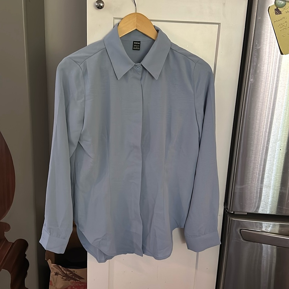 SHEIN blue collared shirt
